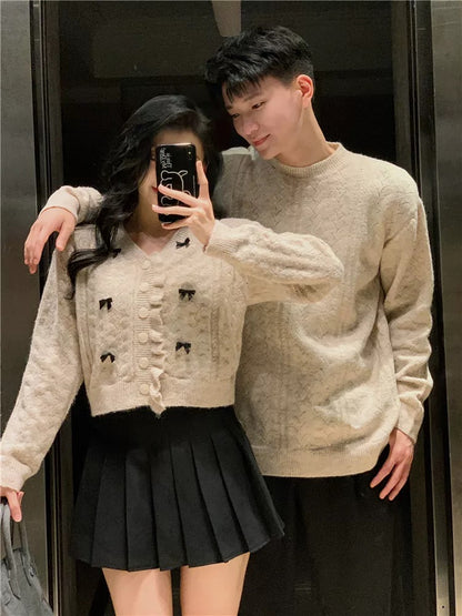 Couple wear autumn and winter 2023 new ins super hot sweater for men and women Korean version loose French sweater jacket trendy brand