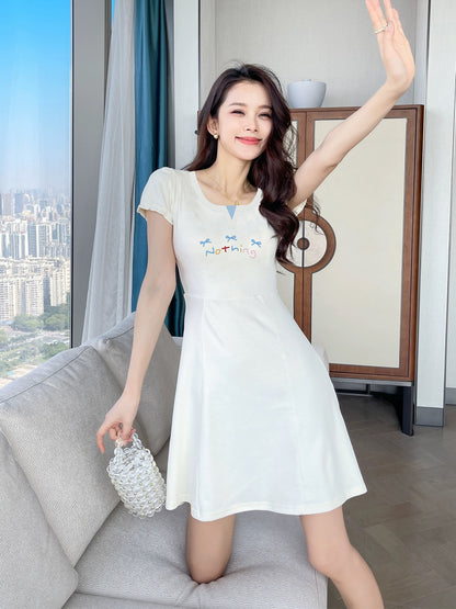 Summer popular white dress 2024 new style niche design casual temperament skirt female petite summer
