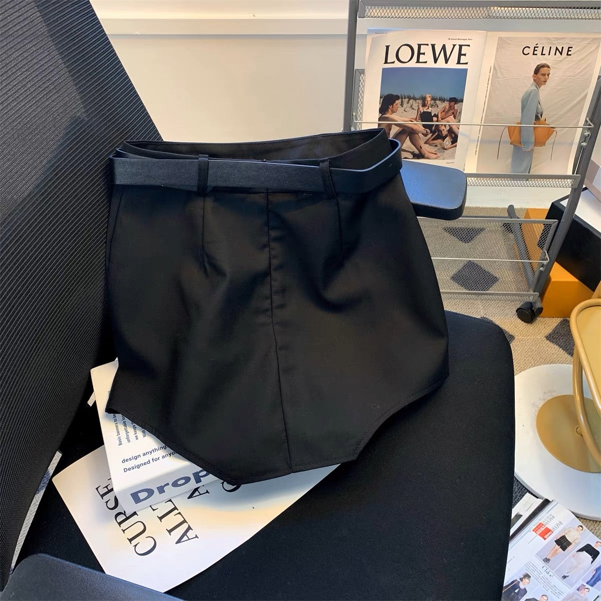 Net red style irregular black skirt small man short bag hip skirt female sweet cool hot girl sexy skirt summer