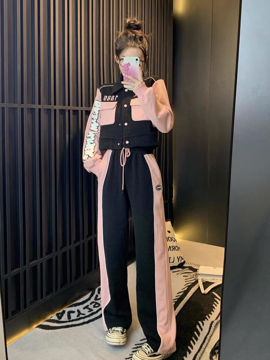 MUEL Original ◆ Casual Fashion Suit Women's Spring Clothing 2023 New Design Western Style Age Reduction Sports Two-piece Set (S049)