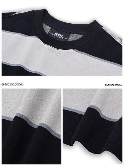 Xu Tailang contrast striped sea soul shirt T-shirt men's short-sleeved summer ins fashion brand trend versatile American cotton top