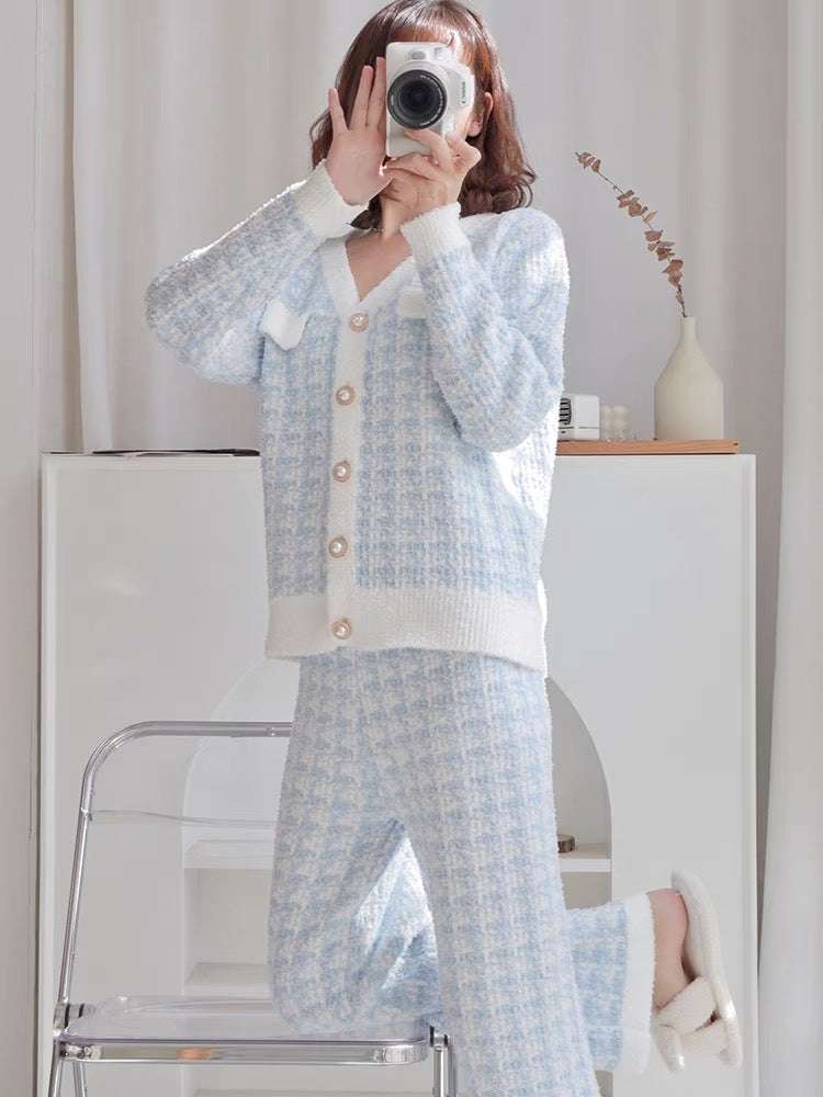 Blogger's tone is gentle and elegant~shui women's autumn and winter small fragrance style coral velvet ins suit (B4912)