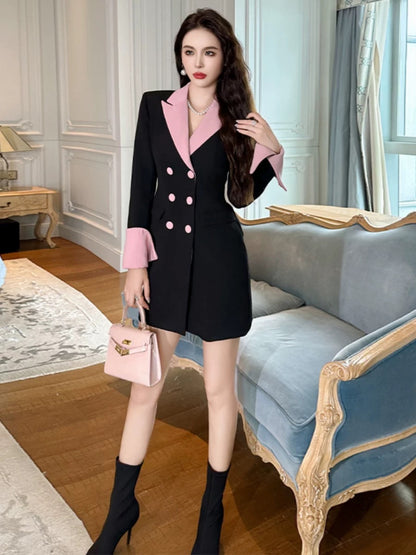 European station suit dress autumn and winter new women's black high-end Hepburn small fragrance style slimming skirt