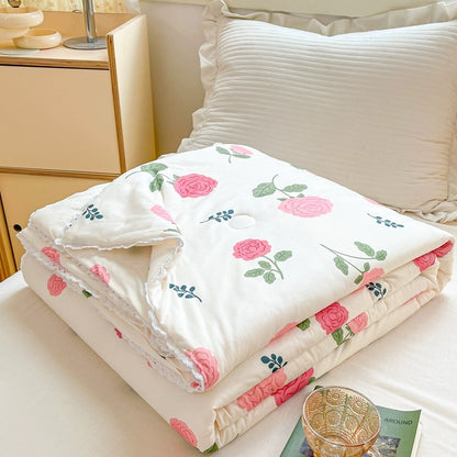 Class A soybean fiber knitted cotton summer cool quilt machine washable summer children's thin quilt spring and autumn summer air conditioning quilt