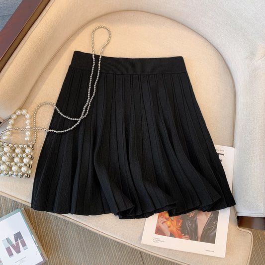 Jade Closet direct store recommendation ~ Pure desire style sweet hot girl high waist pleated knitted short skirt female spring and autumn