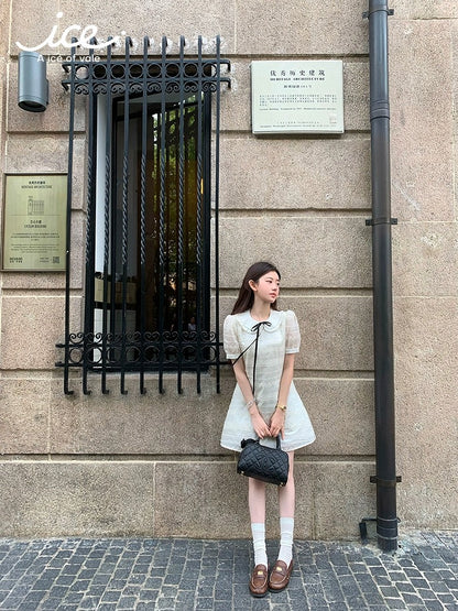 A ice of vale China Ryoko white short-sleeved dress female French temperament doll collar temperament skirt