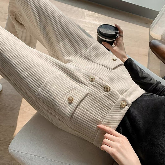 White chenille high-waist slim casual pants for women 2023 spring hot heavy industry high-end light luxury Korean style straight pants (B2811)
