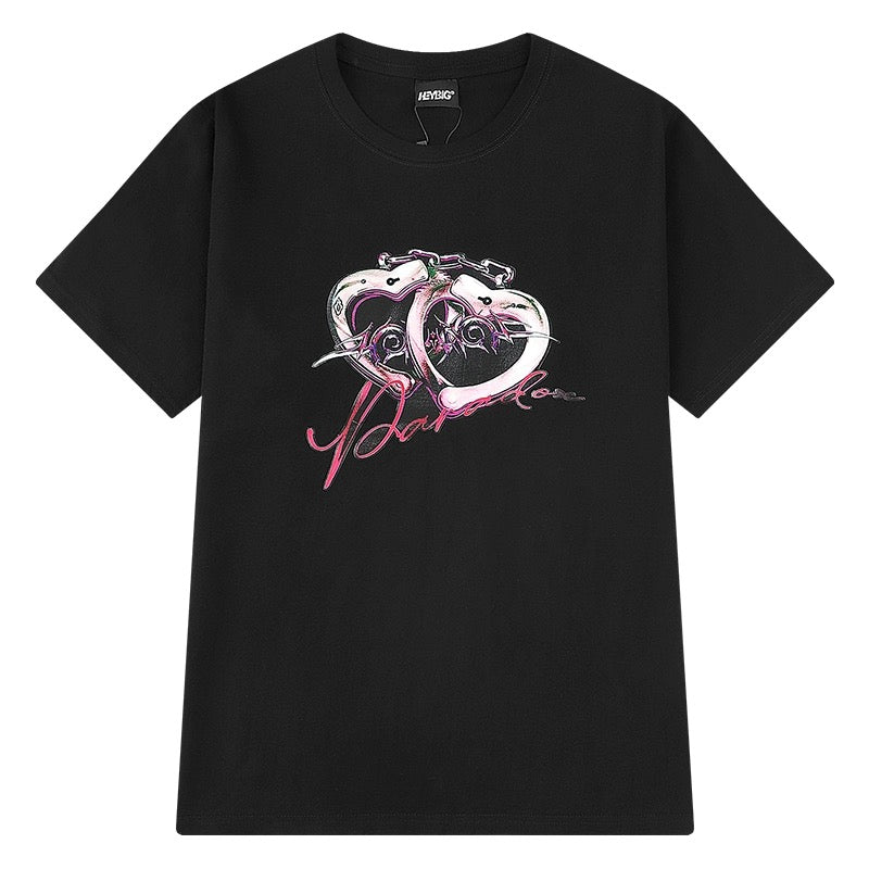 ins short-sleeved t-shirt for men and women loose half-sleeved 2024 new summer simple bf printed fashion T-shirt oversize