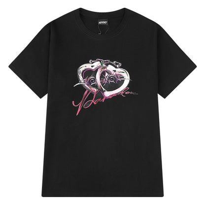 ins short-sleeved t-shirt for men and women loose half-sleeved 2024 new summer simple bf printed fashion T-shirt oversize