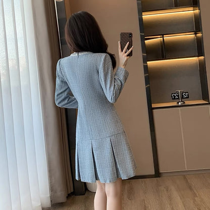 2023 autumn small fragrance style high-end a-line women's dress new French style beautiful little skirt