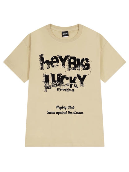 Summer 2023 new heavy cotton loose short-sleeved t-shirt men's trend American retro all-match half-sleeved ins top