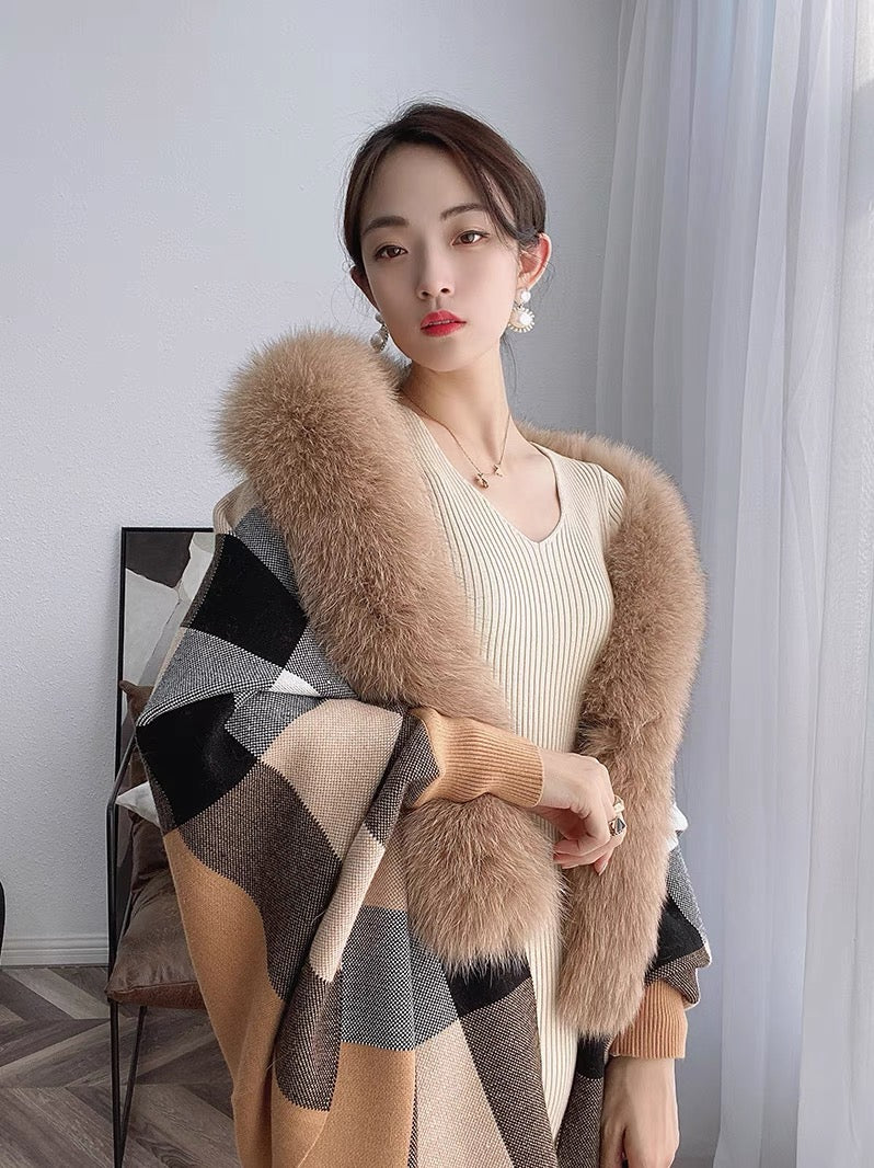 Fox fur on sale collar cardigan