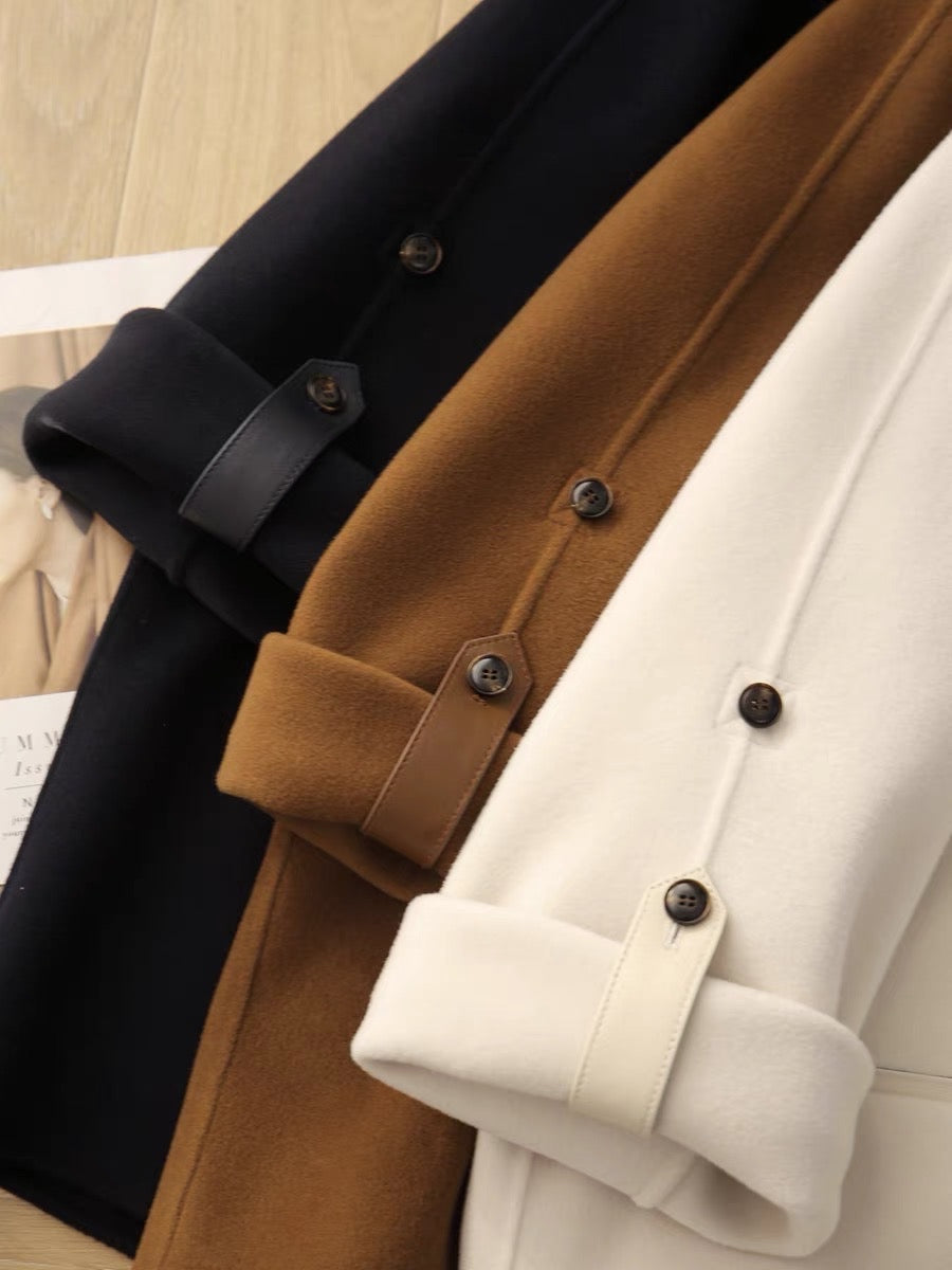 [DYG564459VG] Xiaohange L*V new winter style loose straight round neck woolen cashmere coat