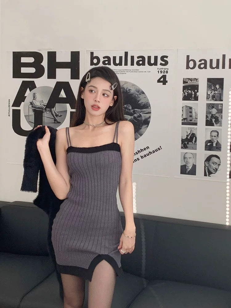 French sweet hottie knitted suspender dress for women in early spring – Lee  Nhi Boutique