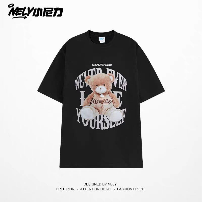 American cartoon cat print round neck short sleeve men and women summer 2025 couple pure cotton t-shirt half sleeve bottoming shirt trend