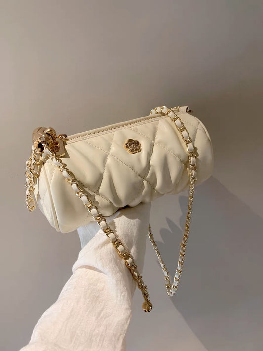 Nanfeng Xiaopu Qingfeng Drizzle Camellia Bucket Bag 2023 New Chain Armpit Baguette Bag Shoulder Messenger Bag