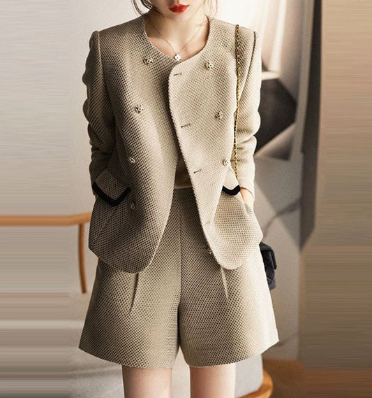 Big brand cut label discount clearance counter authentic women's French socialite tweed jacket two-piece set autumn and winter