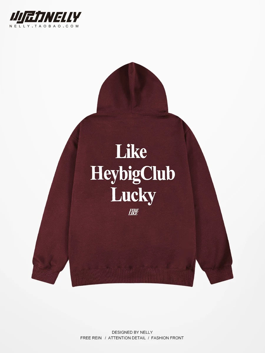 Printed hooded sweatshirts for men and women, heavy trendy brand plus velvet tops, autumn and winter new high street casual and versatile jackets