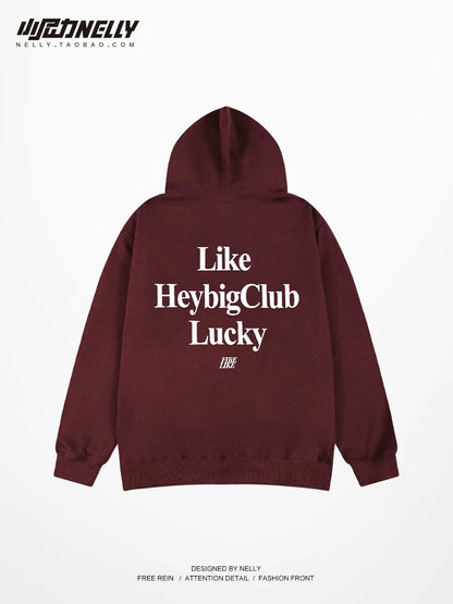 Printed hooded sweatshirts for men and women, heavy trendy brand plus velvet tops, autumn and winter new high street casual and versatile jackets
