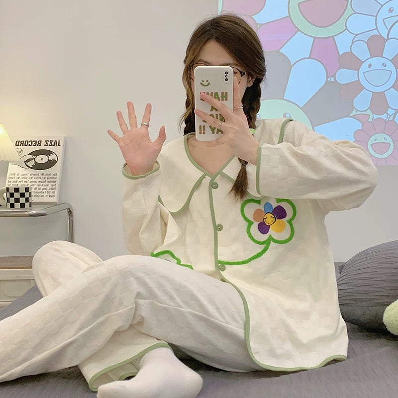 Pajamas for women Spring Autumn Winter Cotton Long Sleeve 2024 New Style Student Sweet and Cute Ladies Home Clothes Set