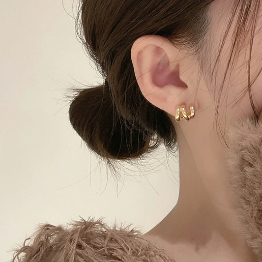 925 silver needle temperament earrings, light luxury, high-end earrings, niche design earrings, unique earrings for women, compact