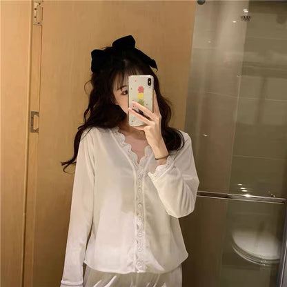 Gold velvet pajamas for women, autumn and winter long-sleeved two-piece set for women, spring and autumn casual home wear, can be worn outside, internet celebrity ins