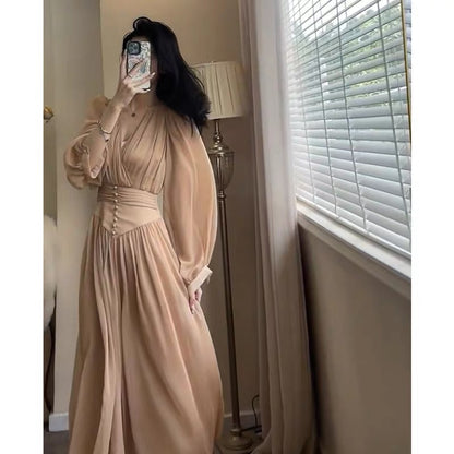 European Station 2023 Spring and Autumn New Style British Style Socialite Royal Sister High-end Fashionable Long Skirt Dress