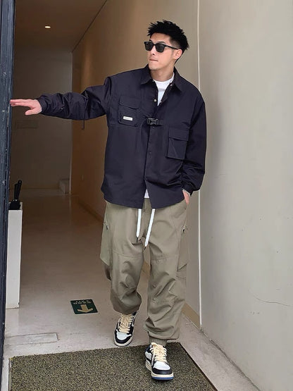 Xu Tailang Japanese fashion workwear patchwork jacket men's 2023 new spring fashion brand trend Korean style casual jacket