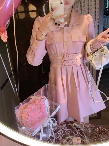 Fish Rabbit's Rabbit Suit Dress Women's High-end, Exquisite and Slim French Long-Sleeved Short Skirt Autumn Women's Dress