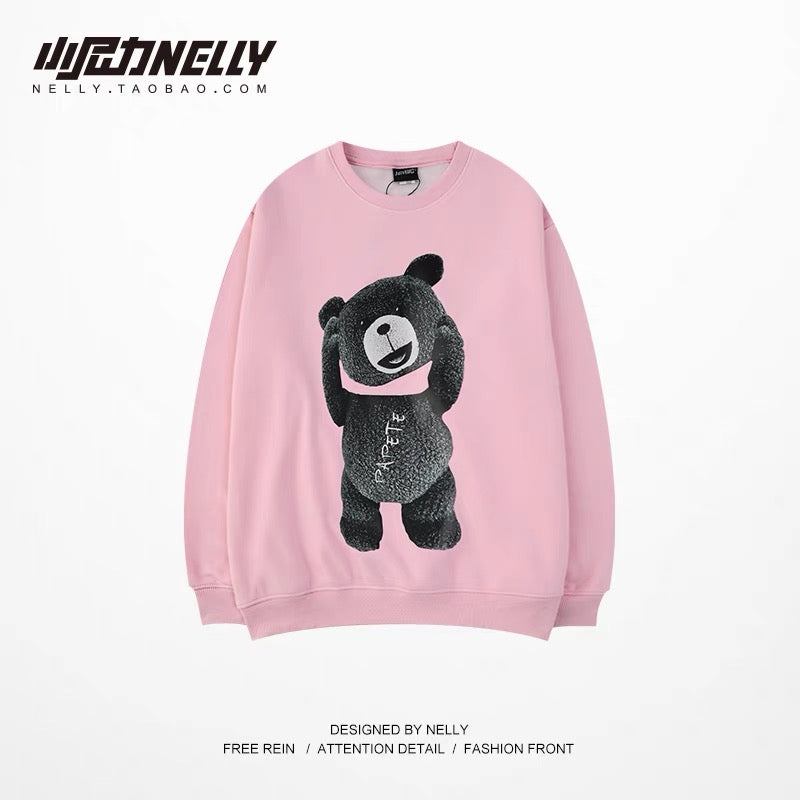 Sweatshirt men's round neck pullover coat Korean style trendy loose velvet bottoming shirt ins Hong Kong style couple tops (N0925)