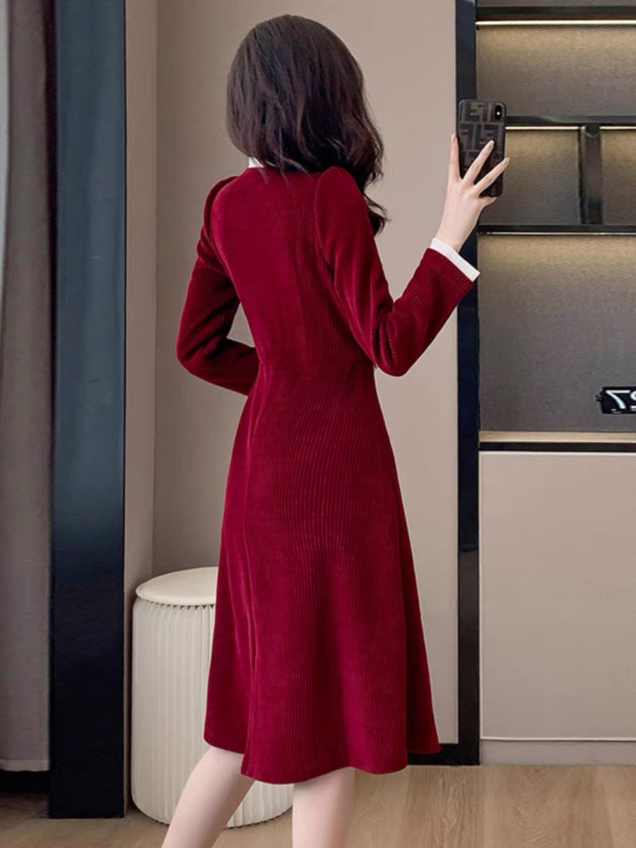 French rich and noble two-piece dress autumn and winter women's new re –  Lee Nhi Boutique