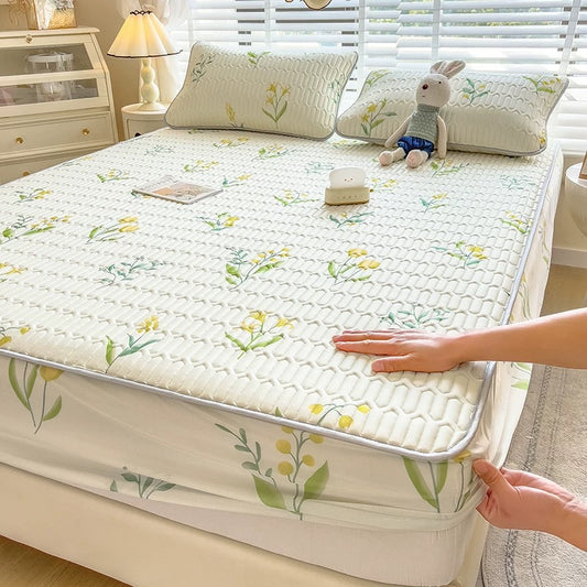 Ice silk latex cool mat three-piece set bed sheet summer bedspread single piece children baby air conditioning mat cool pad washable