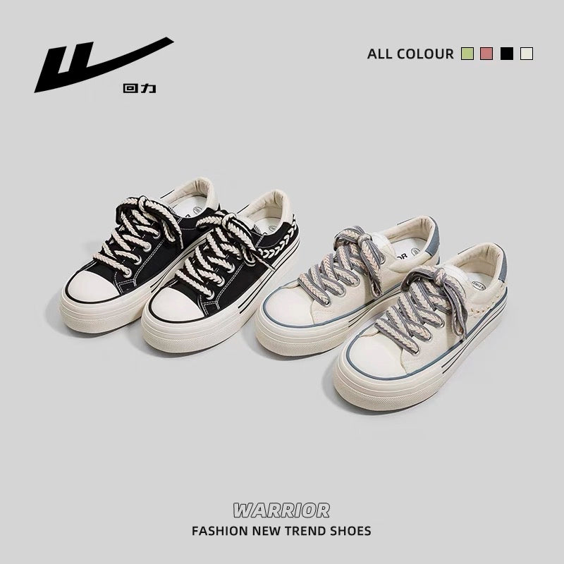 Pull back canvas shoes women's 2023 spring and summer new all-match breathable sneakers women's casual niche students flat bottom white shoes