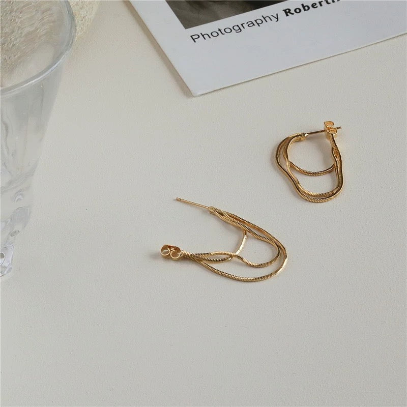 S925 silver needle ins earrings simple cold style earrings tassel earrings fairy temperament Korean high-end earrings
