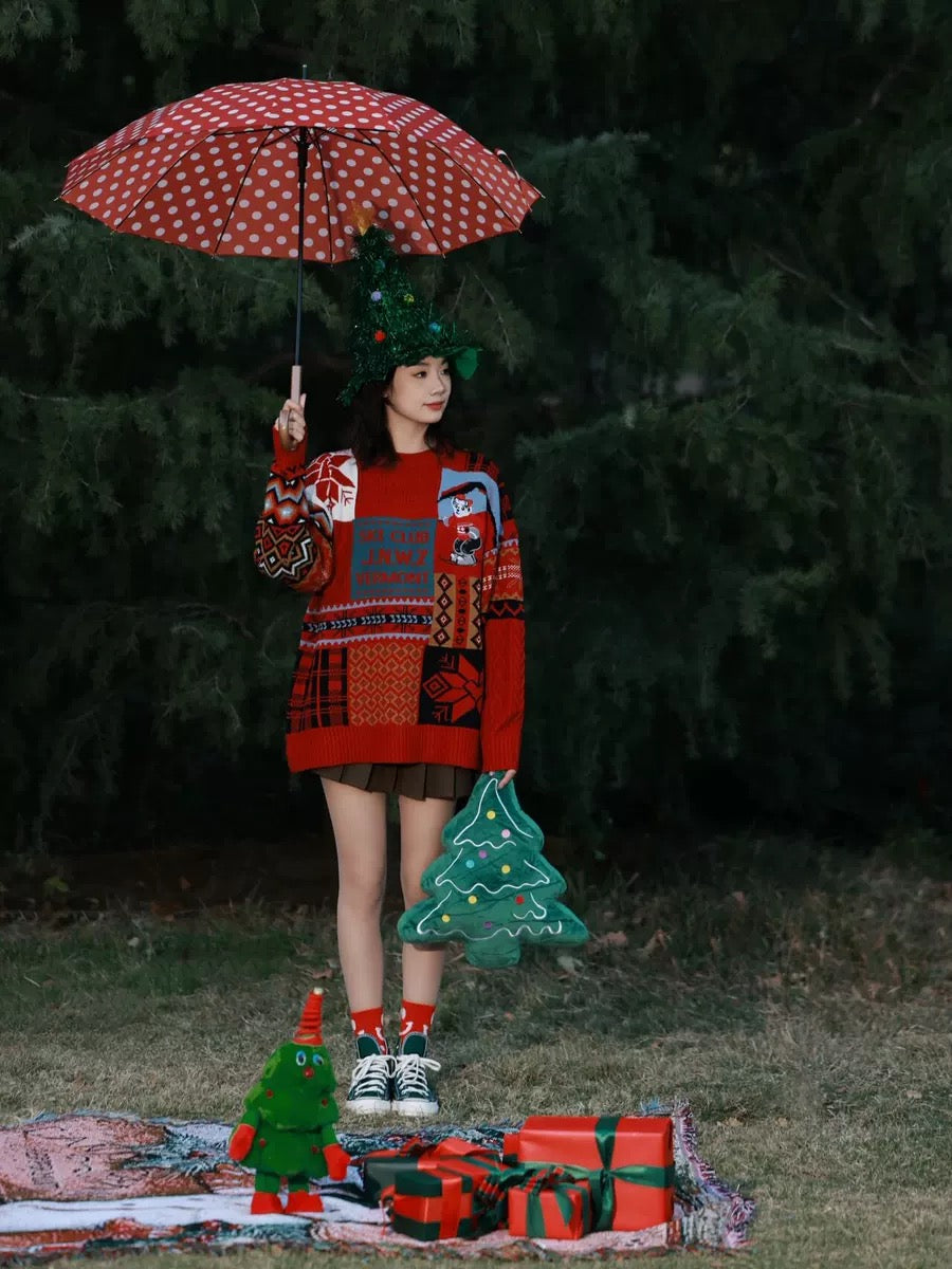Christmas outfits are super nice, couple knitted sweaters, red sweater –  Lee Nhi Boutique