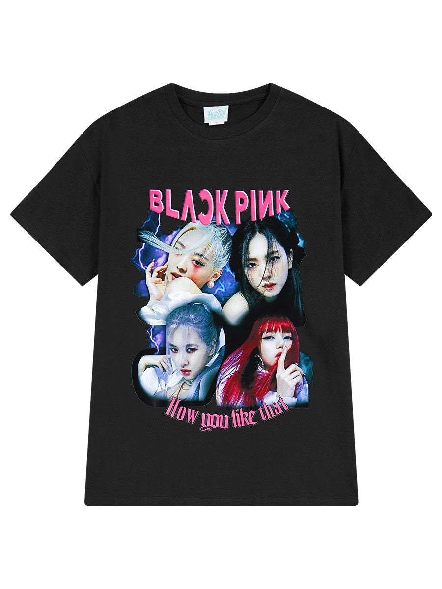 hiphop American street hip hop trend printed cotton T-shirt tops for men and women loose summer style ins national trend short sleeves