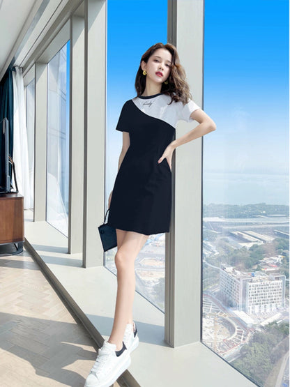 Black dress summer women's clothing 2024 new summer clothing popular small size slim casual summer skirt women's summer