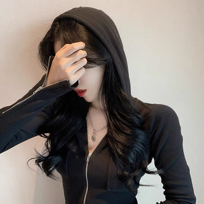 Early spring new style, versatile hooded long-sleeved small coat, short hip-covering skirt, slim and slim bottoming dress for women