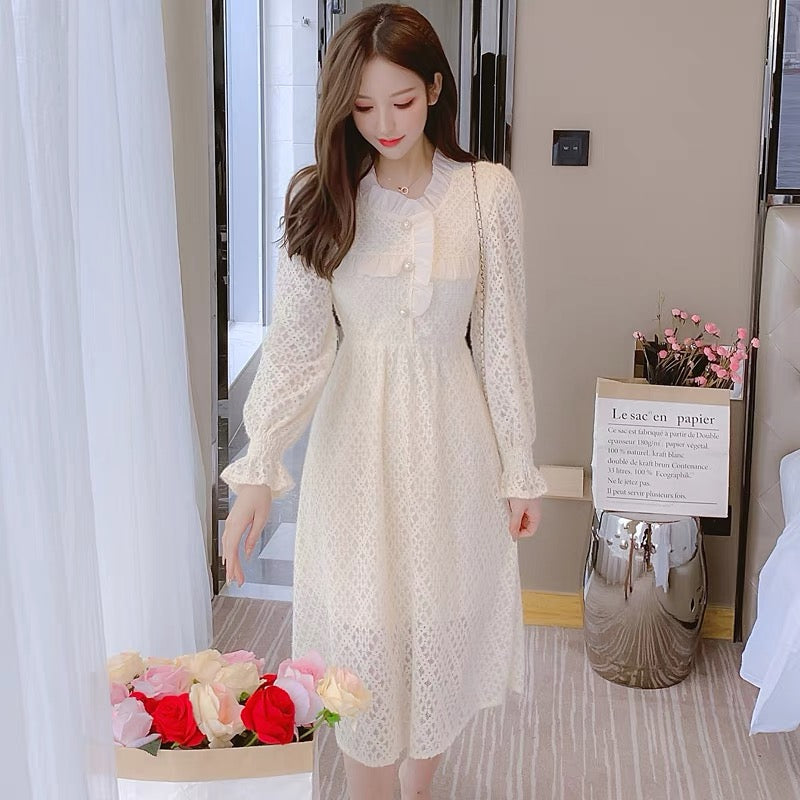Autumn and winter 2023 new fairy skirt women's temperament lace dress design niche bottoming skirt super fairy style