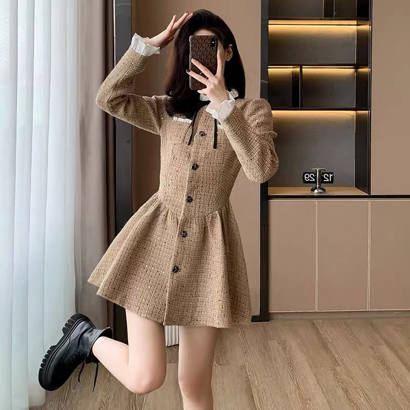 Autumn women's 2023 new style high-end light luxury small fragrance dress slimming French niche long-sleeved skirt