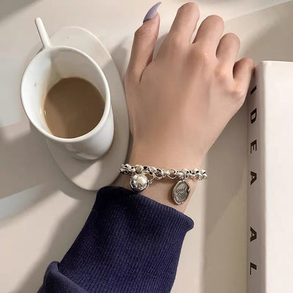Retro Korean version of goodluck tag bracelet s female ball hip-hop cold wind disco fashion temperament jewelry