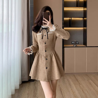 Autumn women's 2023 new style high-end light luxury small fragrance dress slimming French niche long-sleeved skirt