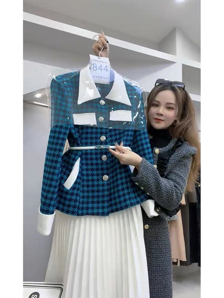 Autumn and winter 2023 new women's early autumn clothing fashion high-end European style small fragrant dress two-piece suit
