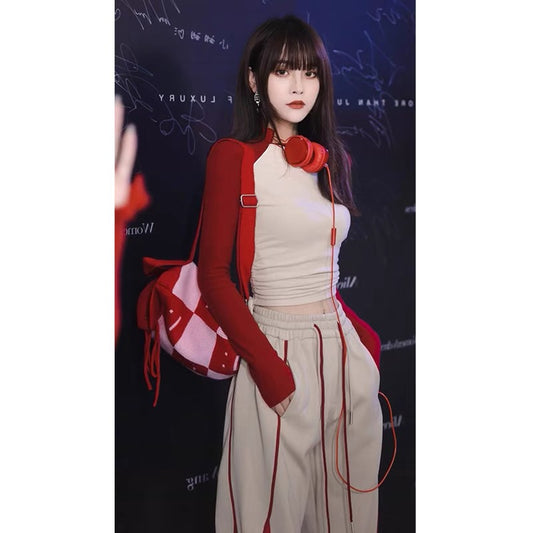 Velvet sports casual suit for women autumn and winter 2023 new fashionable and high-end salt style two-piece trendy set