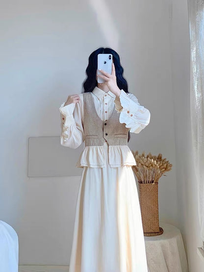 Autumn 2023 new women's skirt French retro niche design temperament waist slimming suit dress