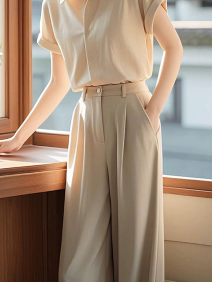 Clearance sale outlet brand high-end stylish professional suits for women summer shirts and pants two-piece suits