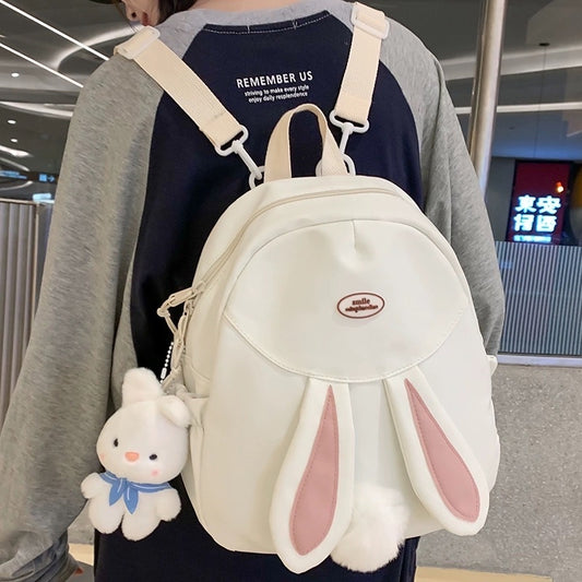 Cartoon Rabbit Backpack Female Niche Design Sense Cute One Shoulder Messenger Bag Multifunctional Girl Student School Bag