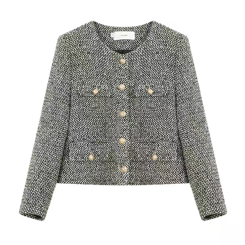 French wool small fragrance jacket for women 2023 spring and autumn new style socialite high-end temperament tweed short suit A3319