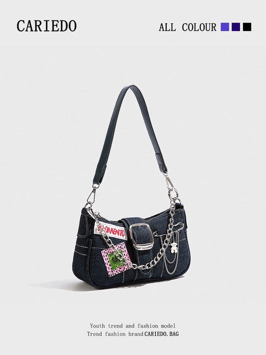 Niche design American style bag female 2023 new millennium Spice Girl style retro armpit bag all-match single shoulder Messenger bag
