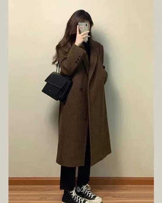 Off-season woolen coat for women in autumn and winter, high-grade woolen coat, 2024 new style, small size, Hepburn style, super good-looking